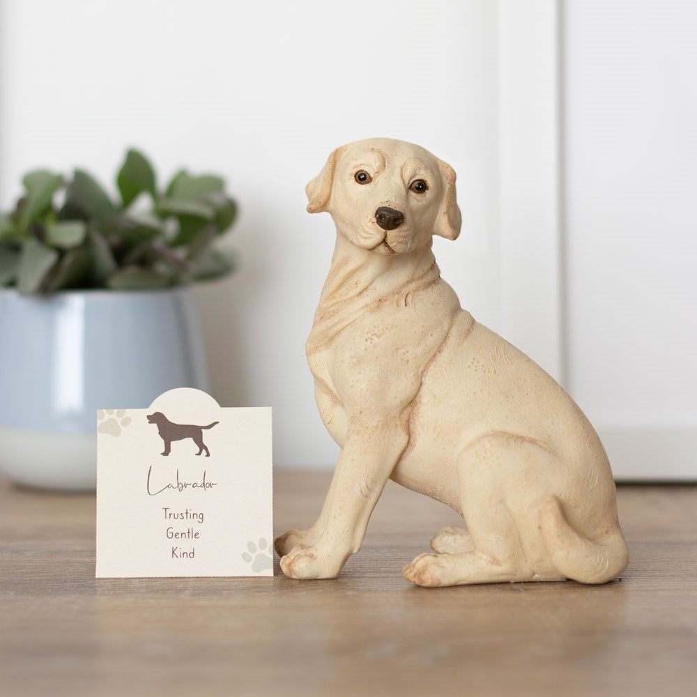 labrador resin ornament with sentiment card