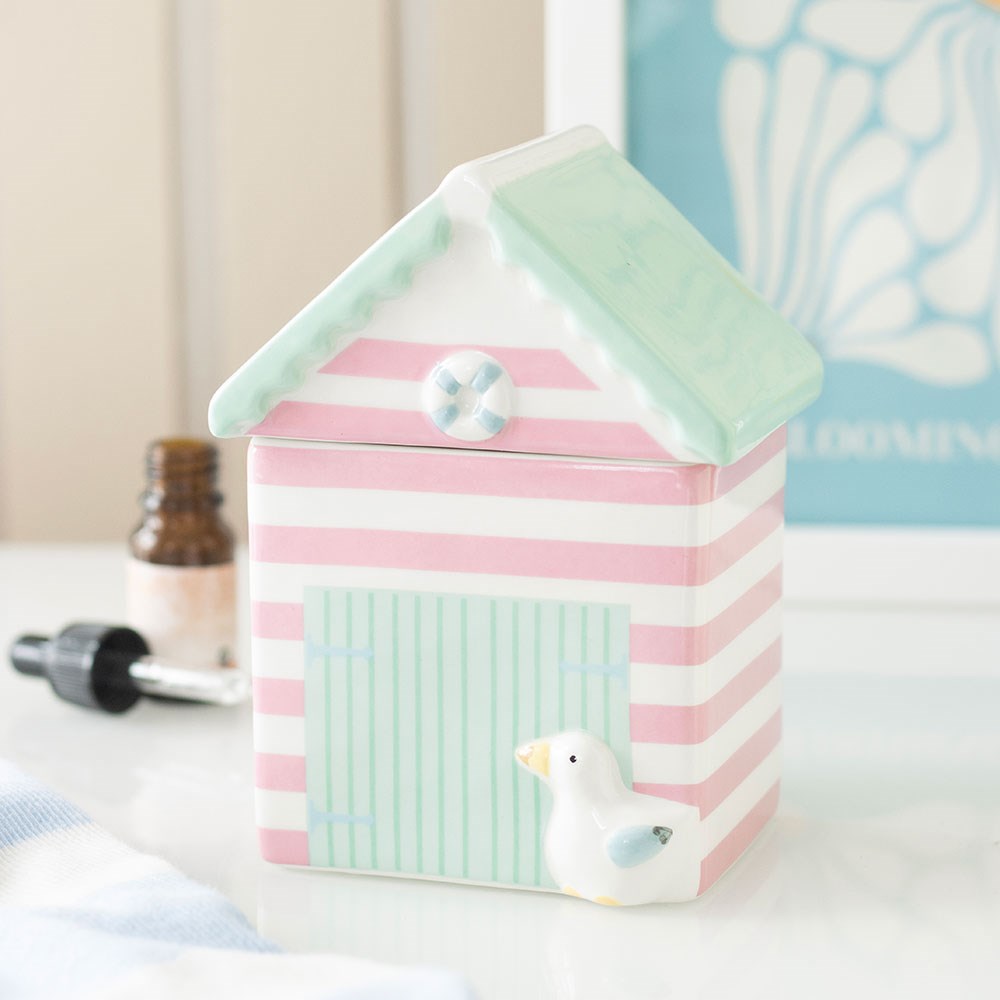 Pastel striped beach house wax warmer and oil burner and segule