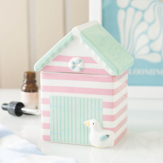 Pastel striped beach house wax warmer and oil burner and segule