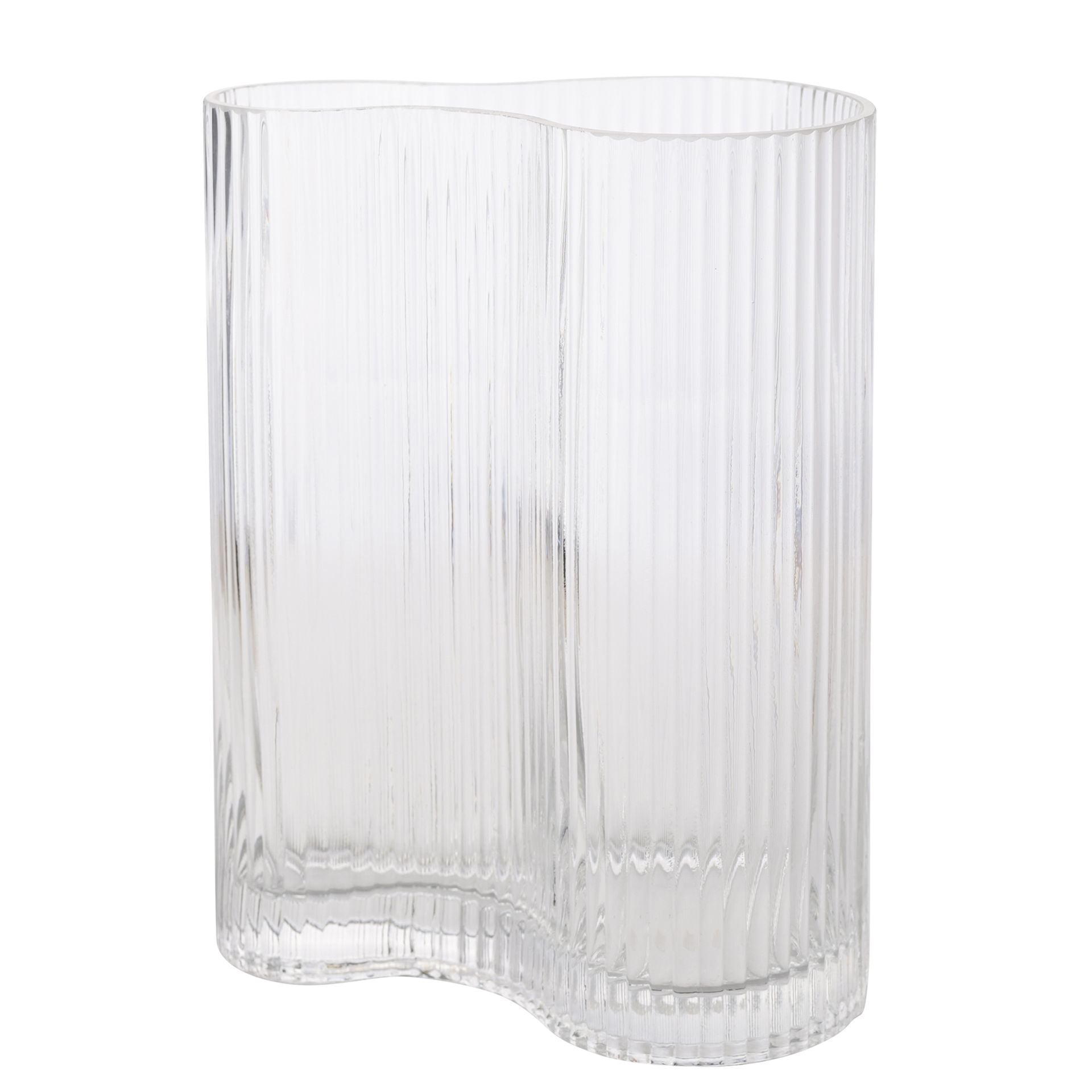 hestia clear ribbed glass large vase