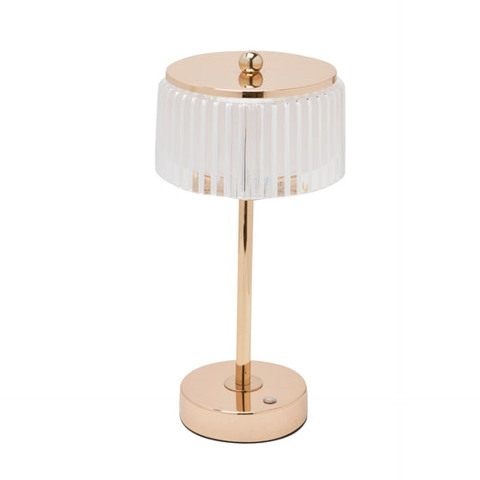 Hestia® Crystal USB LED Touch Table Lamp, featuring a stunning design with a gold base and trim.