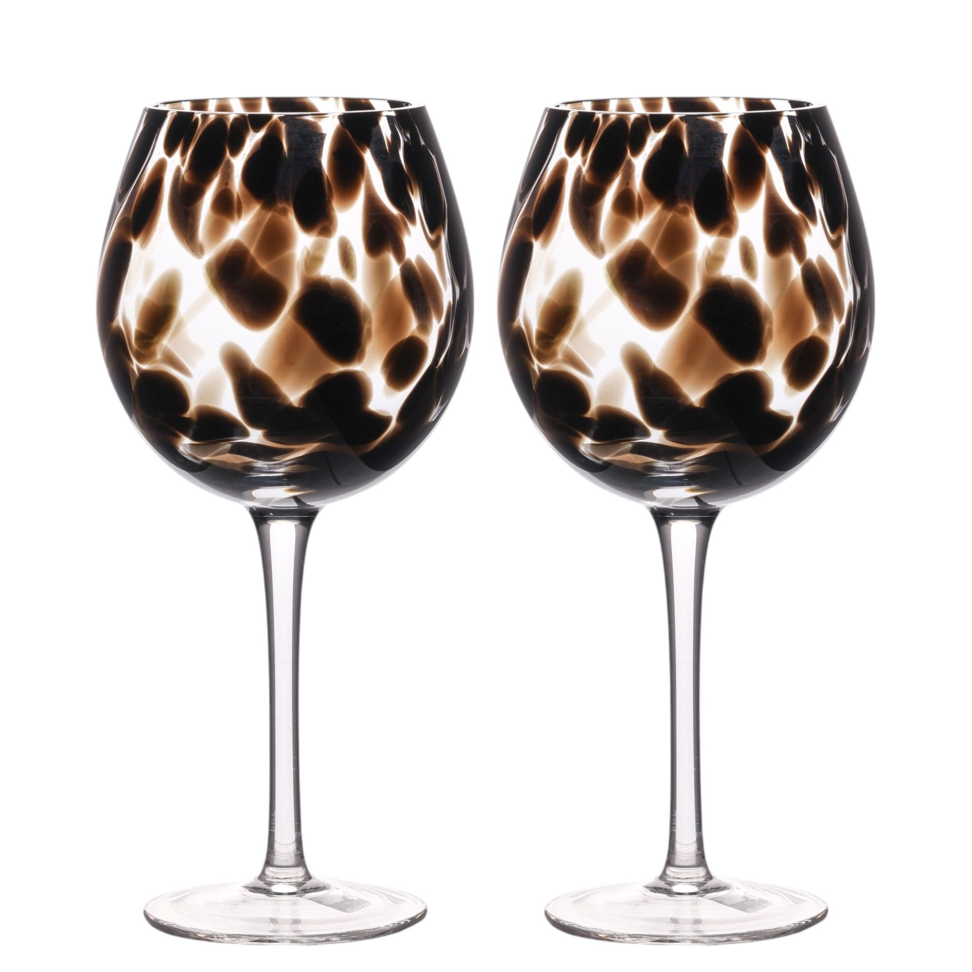 hestia dark brown tortoise shell wine glasses set of 2