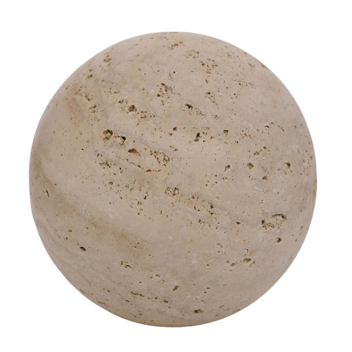 hestia travertine sphere 10cm decorative ornament. 