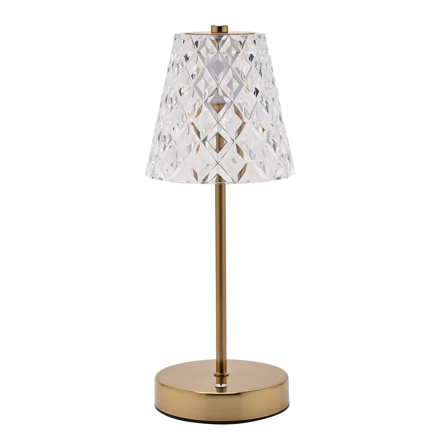 A USB touch table lamp with Glass Shade from the Glow Collection by HESTIA®. The lamp is adorned with a stunning bronze colour
