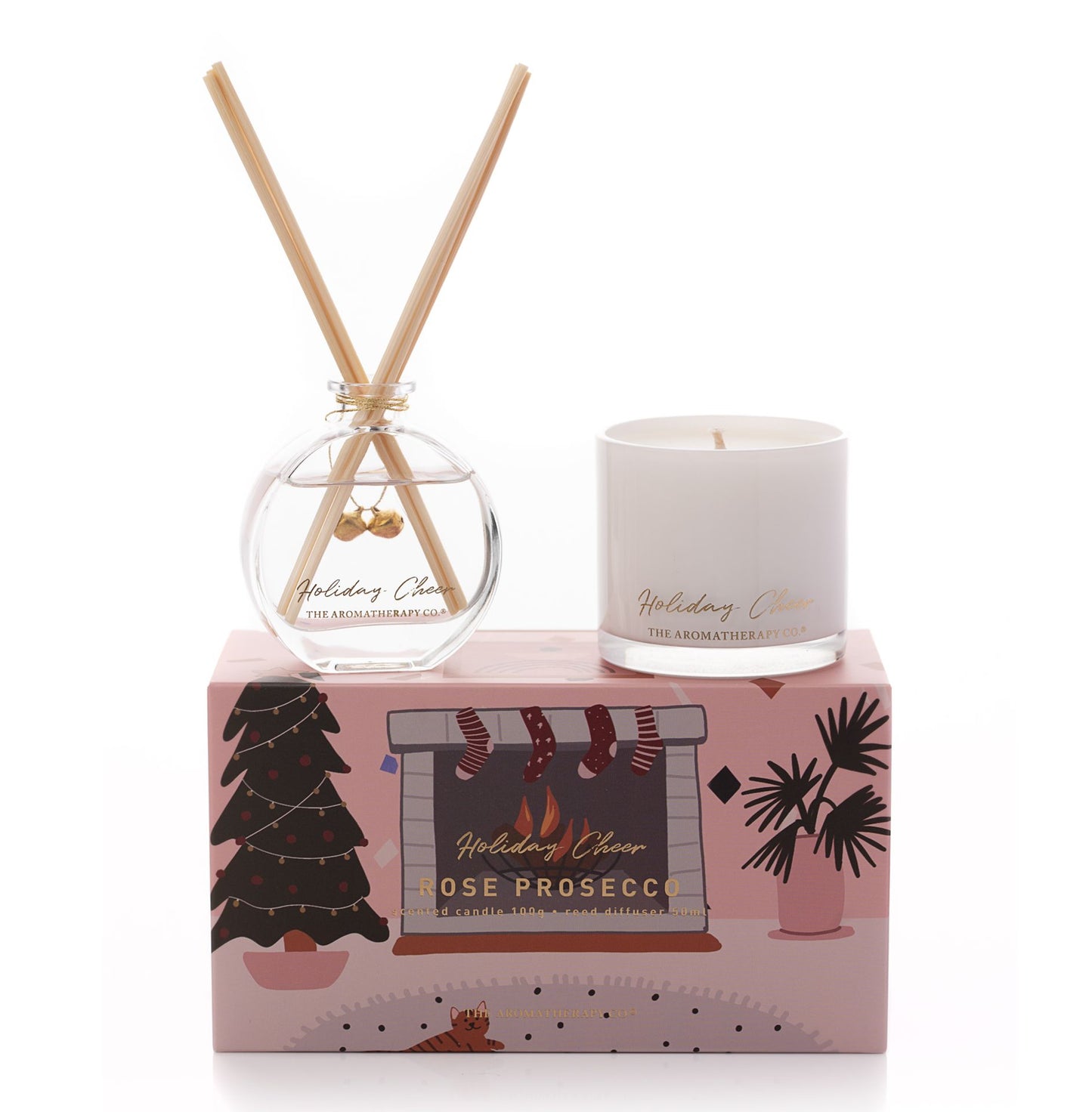 Holiday cheer 50ml and Rose Prosecco 100g diffuser  gift set