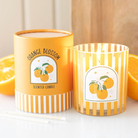 Orange blossom scented candle with packaging 