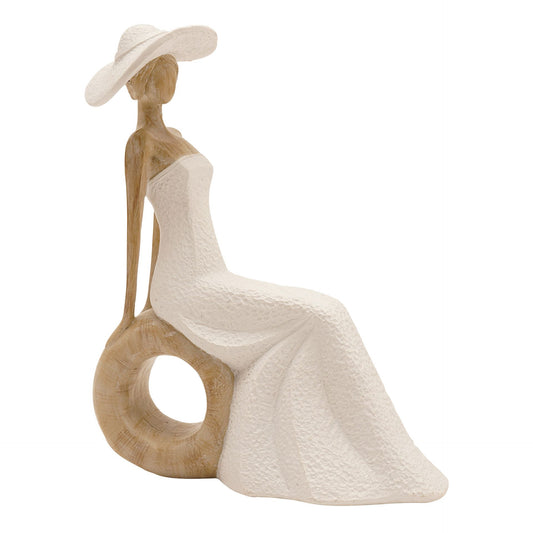 Juliana Lady Figurine Seated decorative polystone ornament for elegant home décor