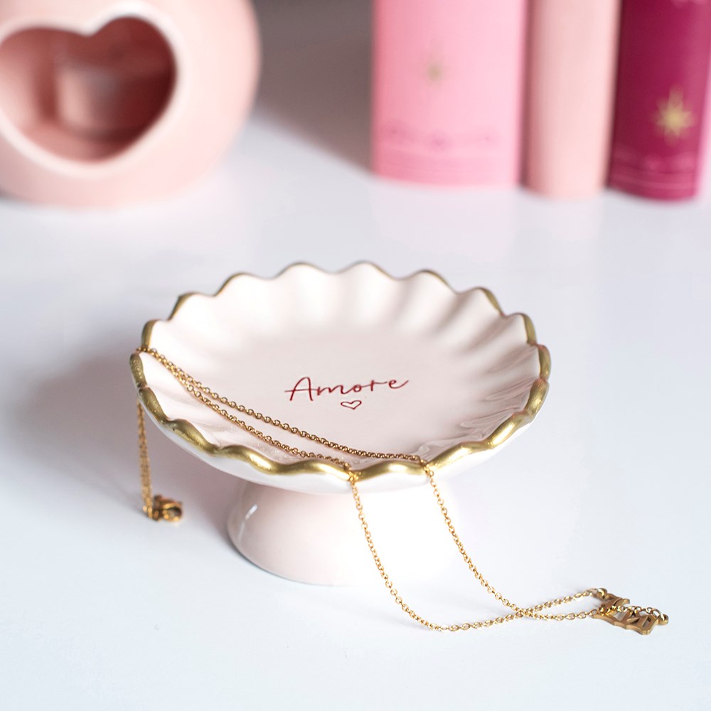 Amore pedestal trinket dish for displaying jewellery and small keepsakes
