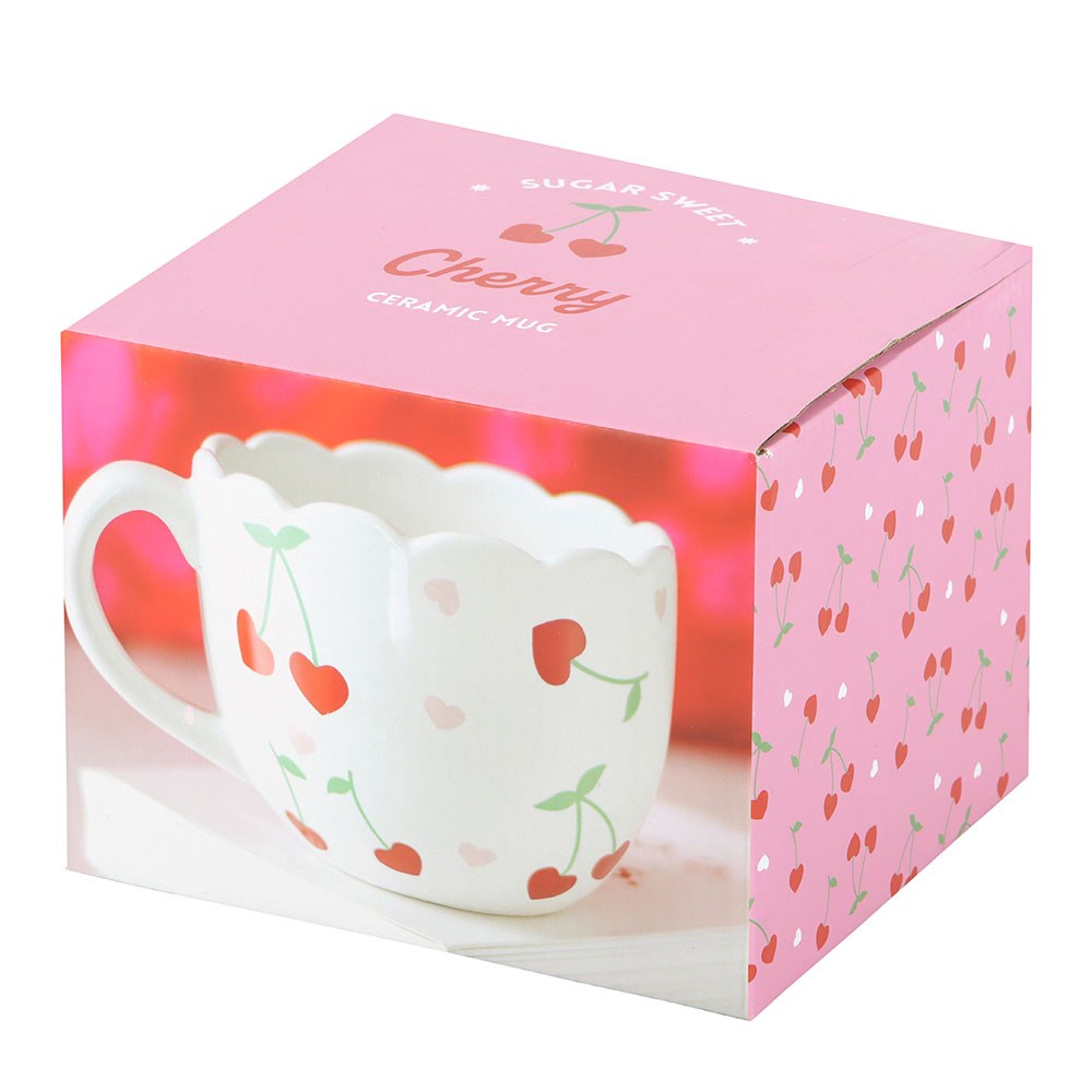 DUE JAN... Scalloped Cherry Print Mug