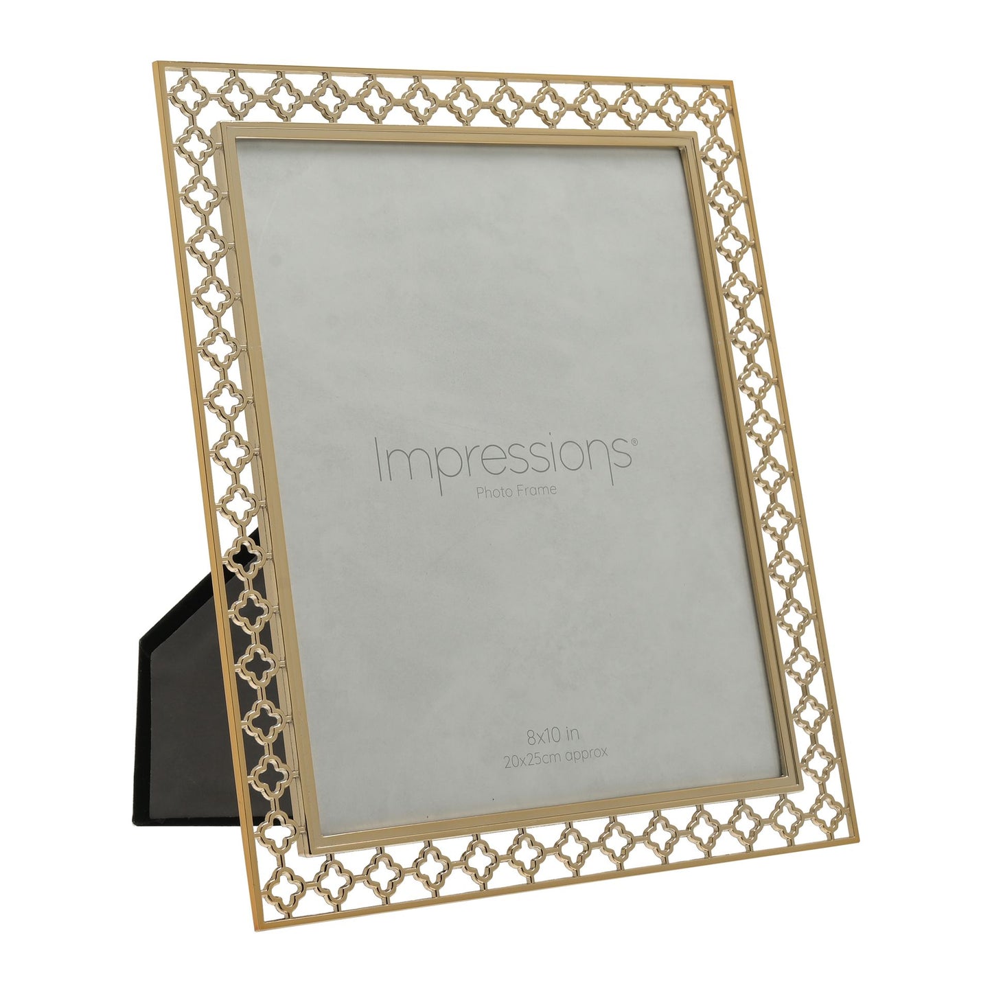 Gold photo frame with intricate lattice design 8x10