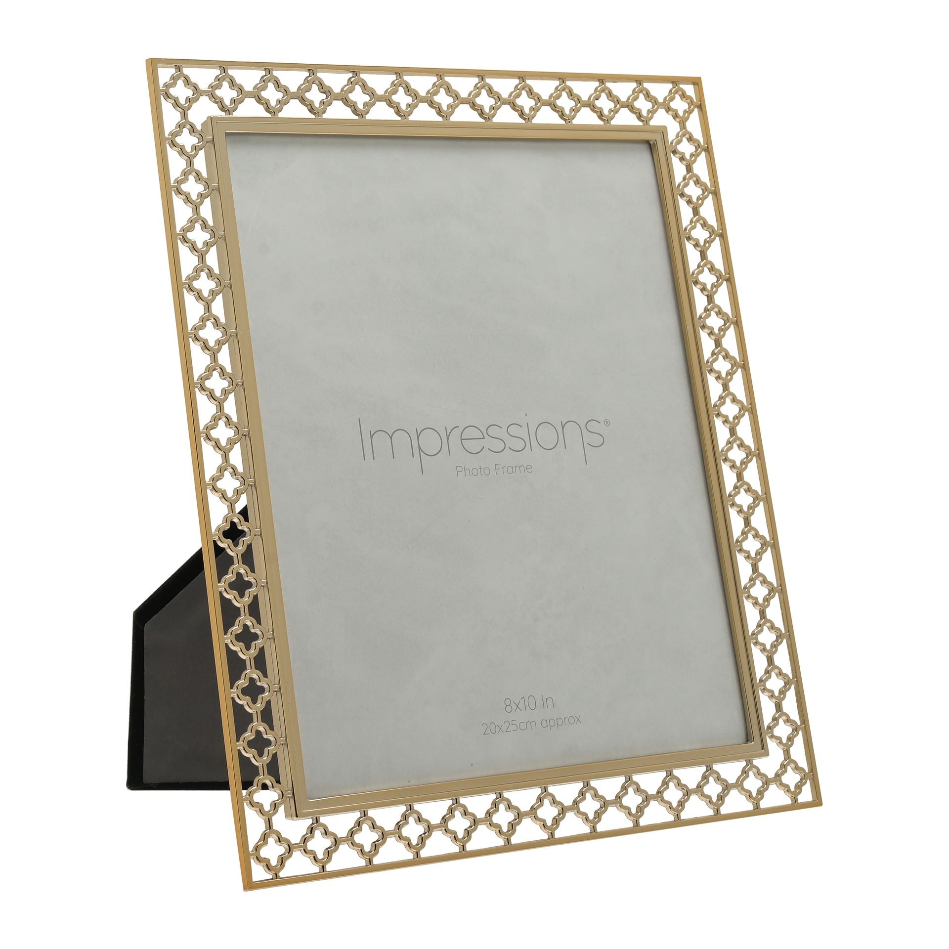 Gold photo frame with intricate lattice design 8x10