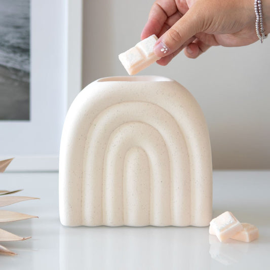 cream speckled arch wax melt burner