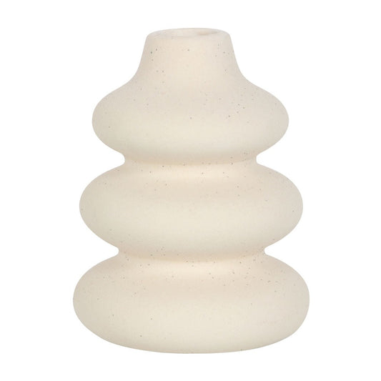 cream speckle single stem vase 