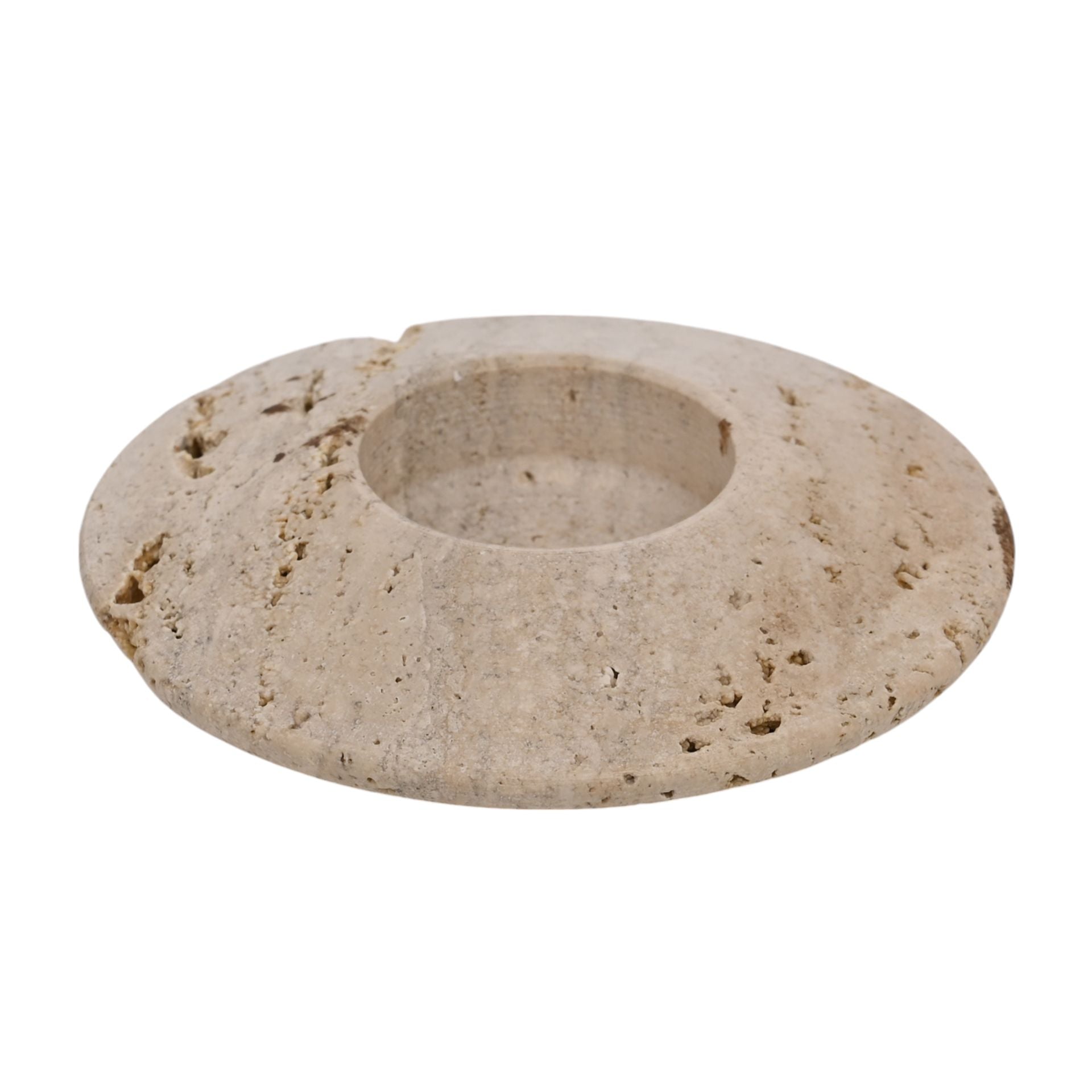 travertine stone tea light holder earthy decor