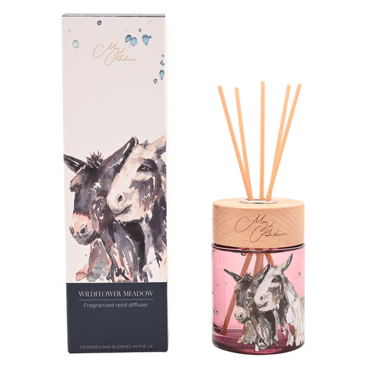 Reed diffuser with donkey design and packaging by meg hawkins 150ml