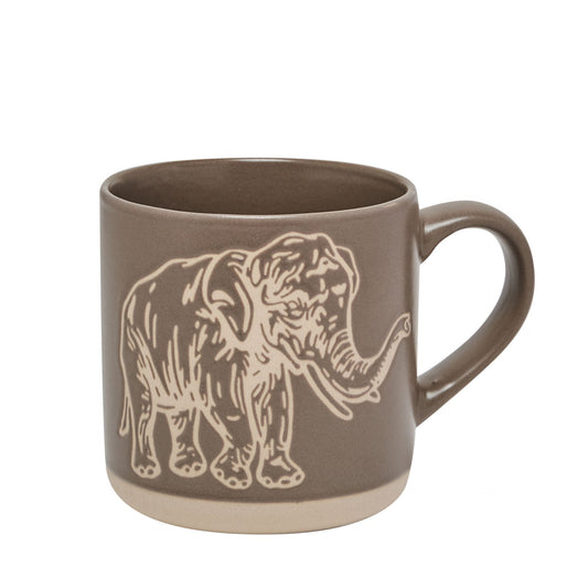 elephant gray stoned wax resistant mug by nature craft