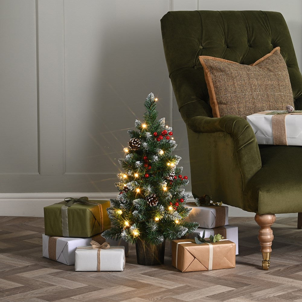 60cm prelit potted Christmas tree