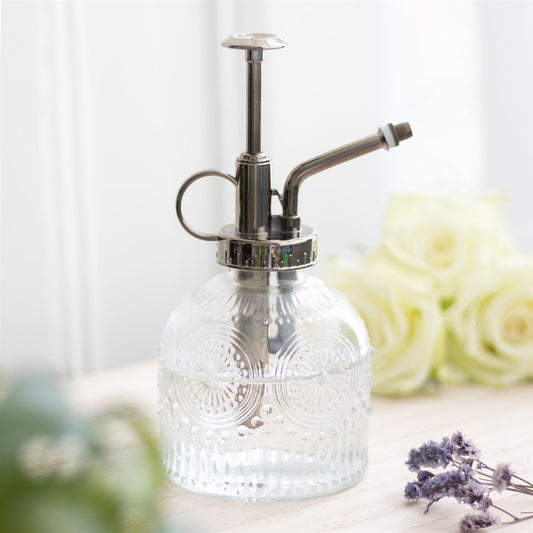 vintage clear glass plant mister small