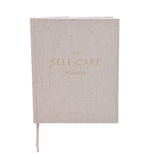 serenity self care planner in grey/beige hardback cover 