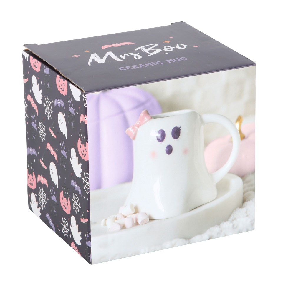 Mrs Boo Ghost Shaped Mug With Bow