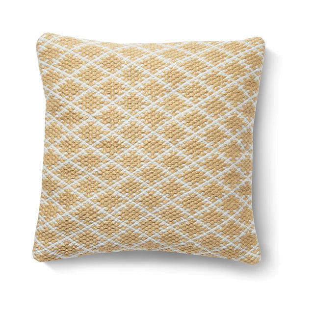 woven gold trellis cushion indoor and outdoor 