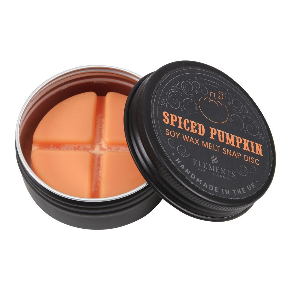 spiced pumpkin soy wax melt snap disc handmade in the uk