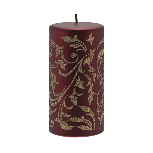 large red and gold glittered candle christmas 