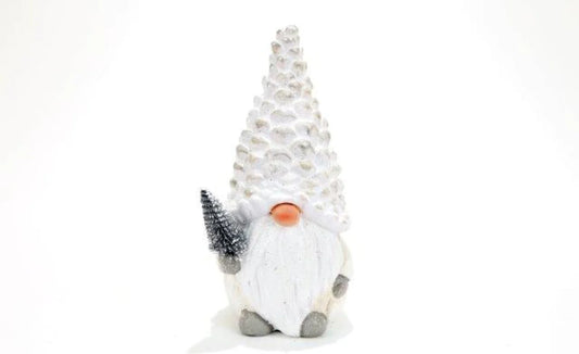 SANTA WITH PINECONE HAT AND TREE WHITE GONK LARGE