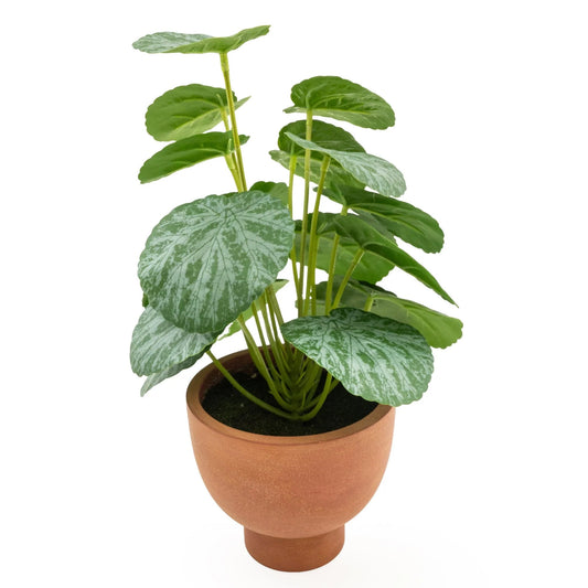 Potted money faux plant with green leaves 30cm