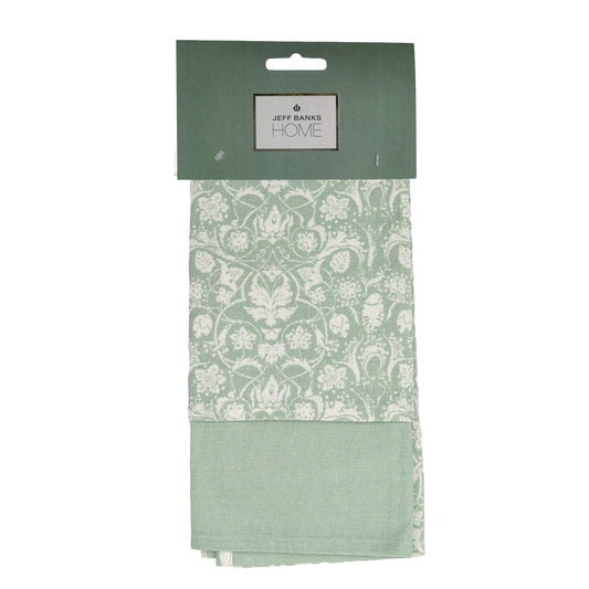 Jeff Banks home set of 2 sage jacquard tea towels 