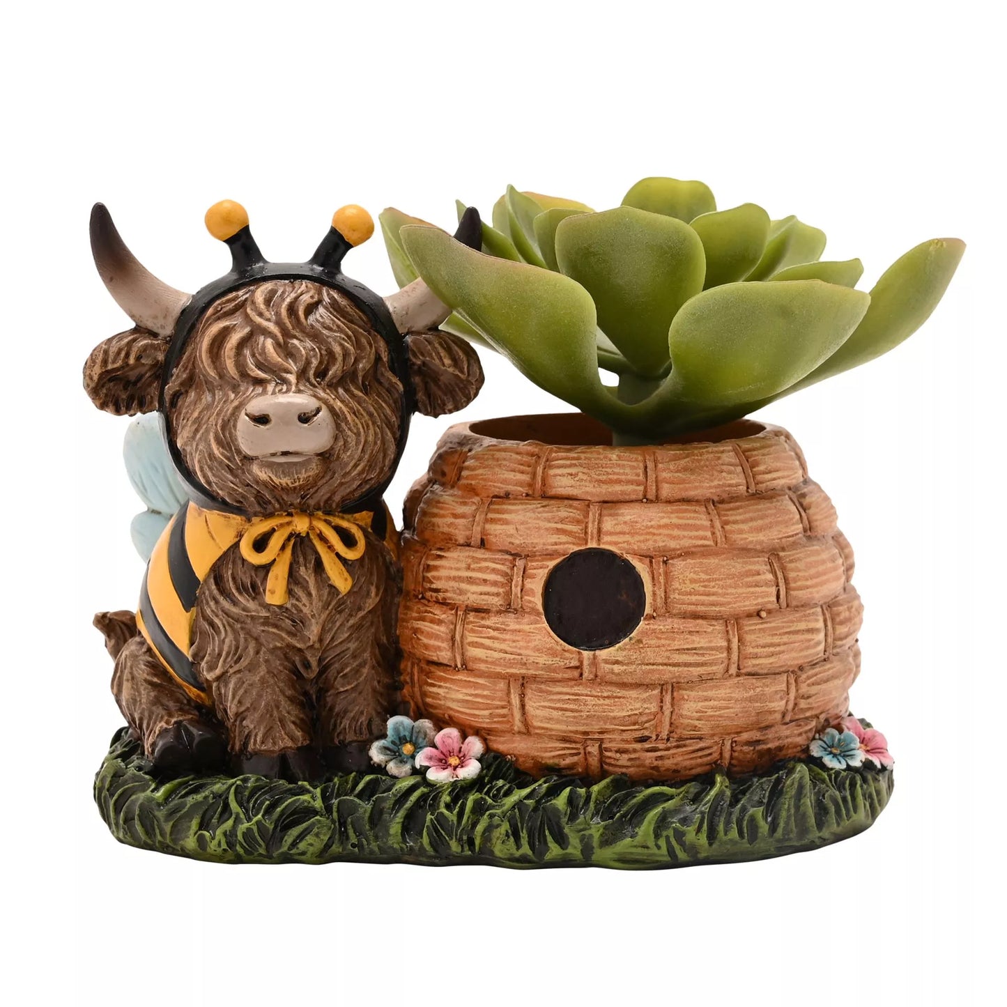 Highland Cow Beehive Planter