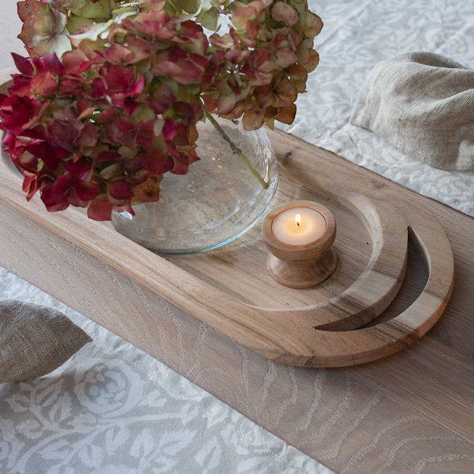 Ales Acacia Wood Tea Light Holder | Wooden Candle Holder