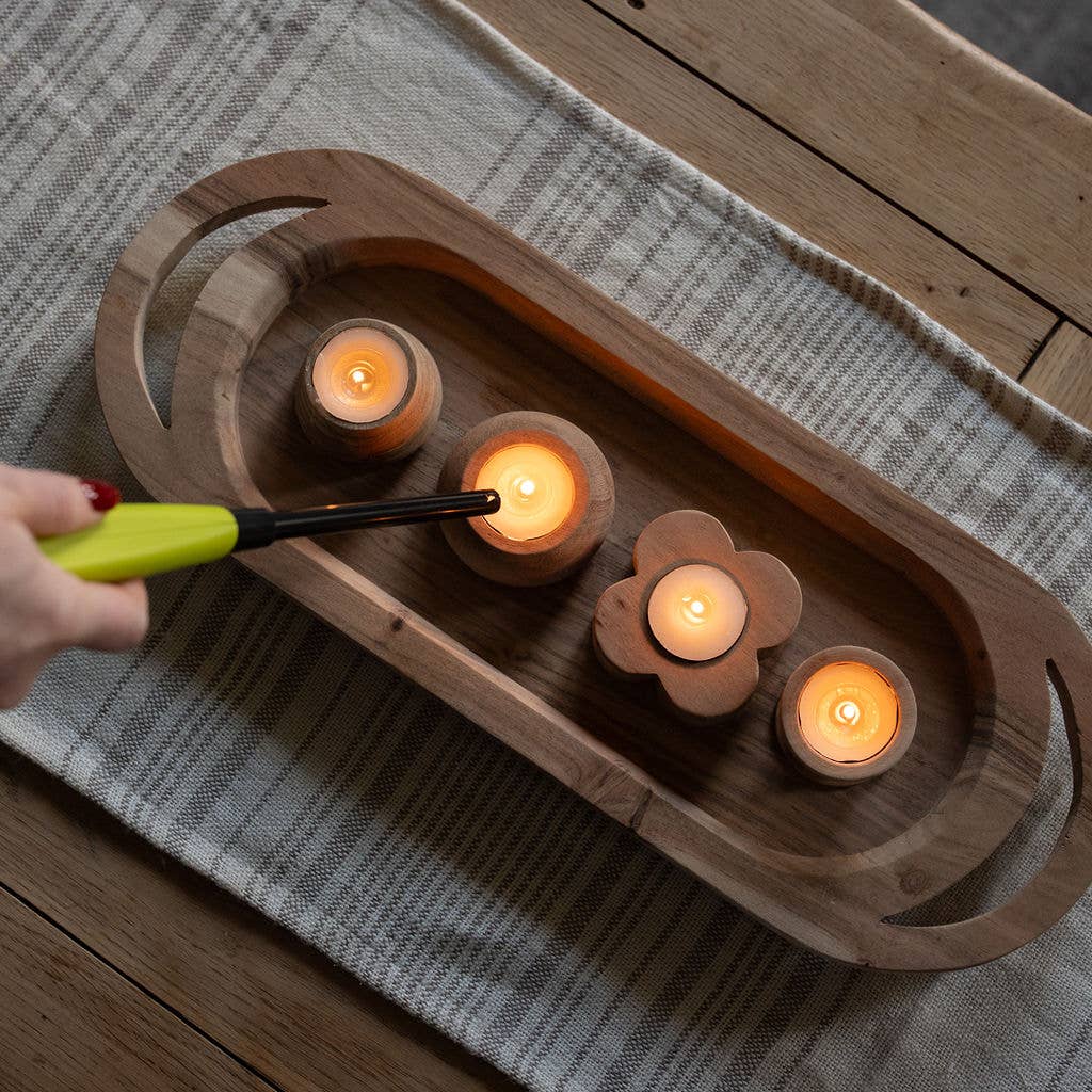 Mende Acacia Wood Tea Light Holder | Wooden Candle Holder
