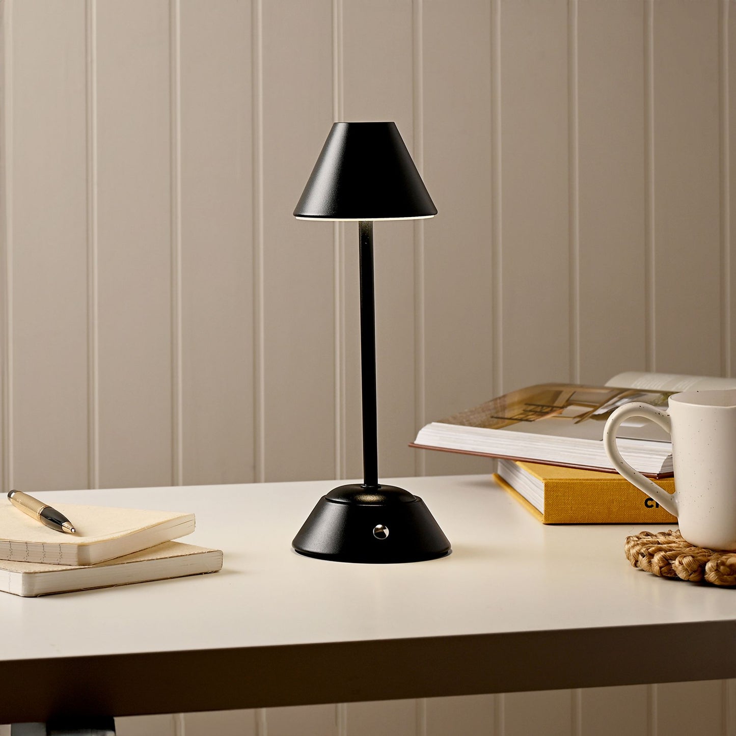 matt black touch lamp by hestia medium size