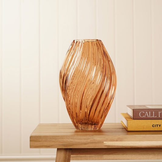 brown hestia twisted vase glass