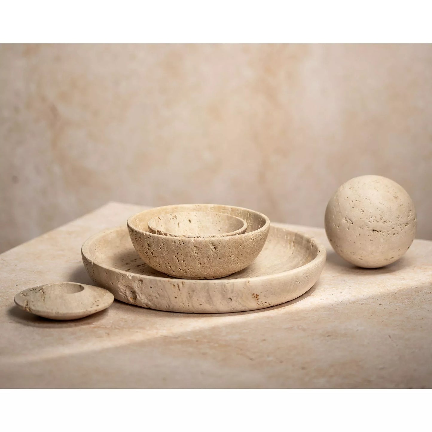 Travertine Decorative Plate 25cm