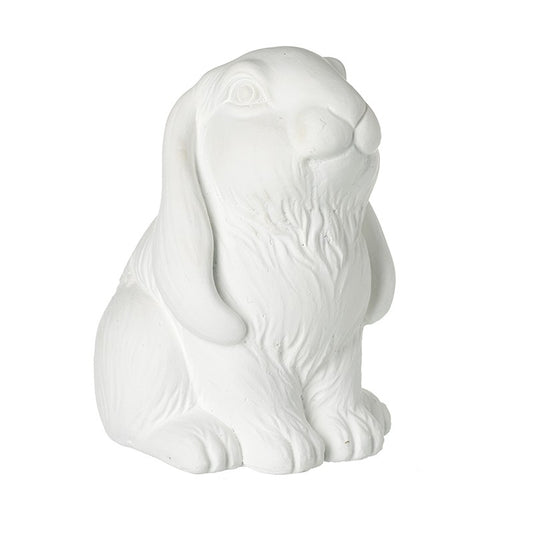 White cement rabbit figurine 