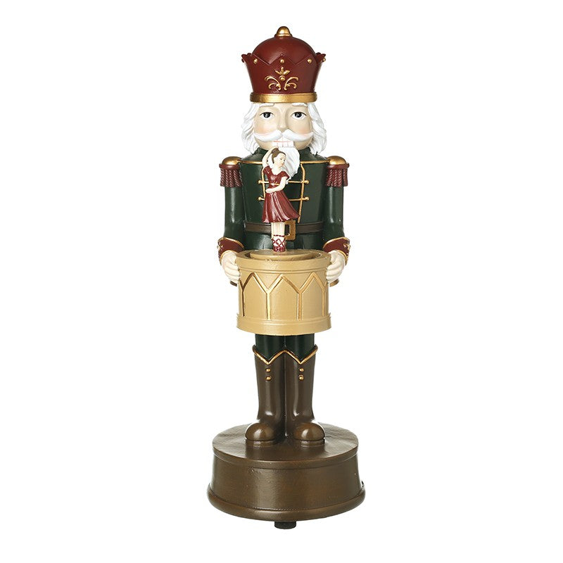 Dark green resin soldier music spinner Christmas decoration