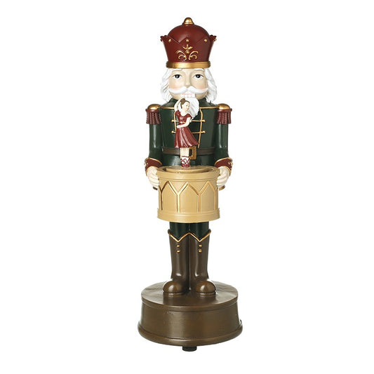 Dark green resin soldier music spinner Christmas decoration