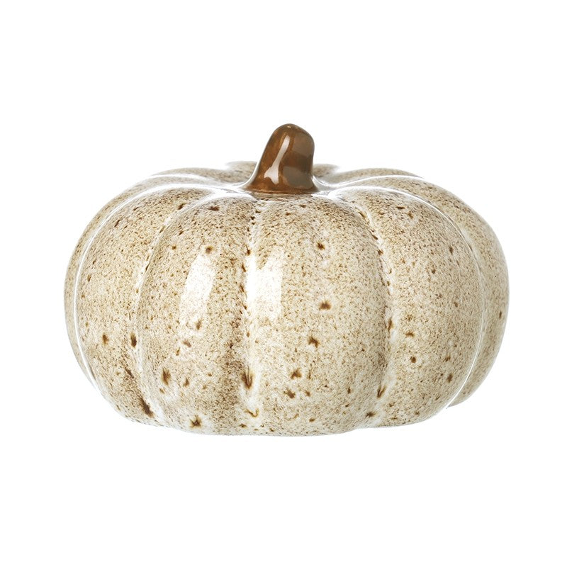 Beige ceramic pumpkin decoration for autumn and Halloween home decor