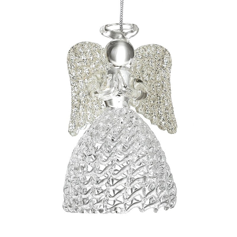 spun glass hanging angel tree dec 