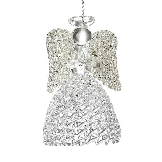 spun glass hanging angel tree dec 