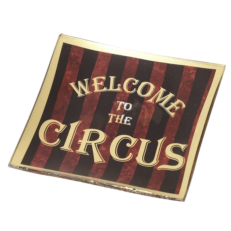 Welcome to the Circus decorative plate with quirky circus inspired design