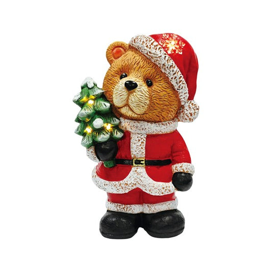 40cm LED Christmas teddy bear tree light-up festive decoration.