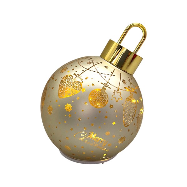 Gold LED Christmas glass  rotating bauble decoration