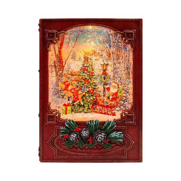LED Santa Book Spinner 19cm Christmas decoration