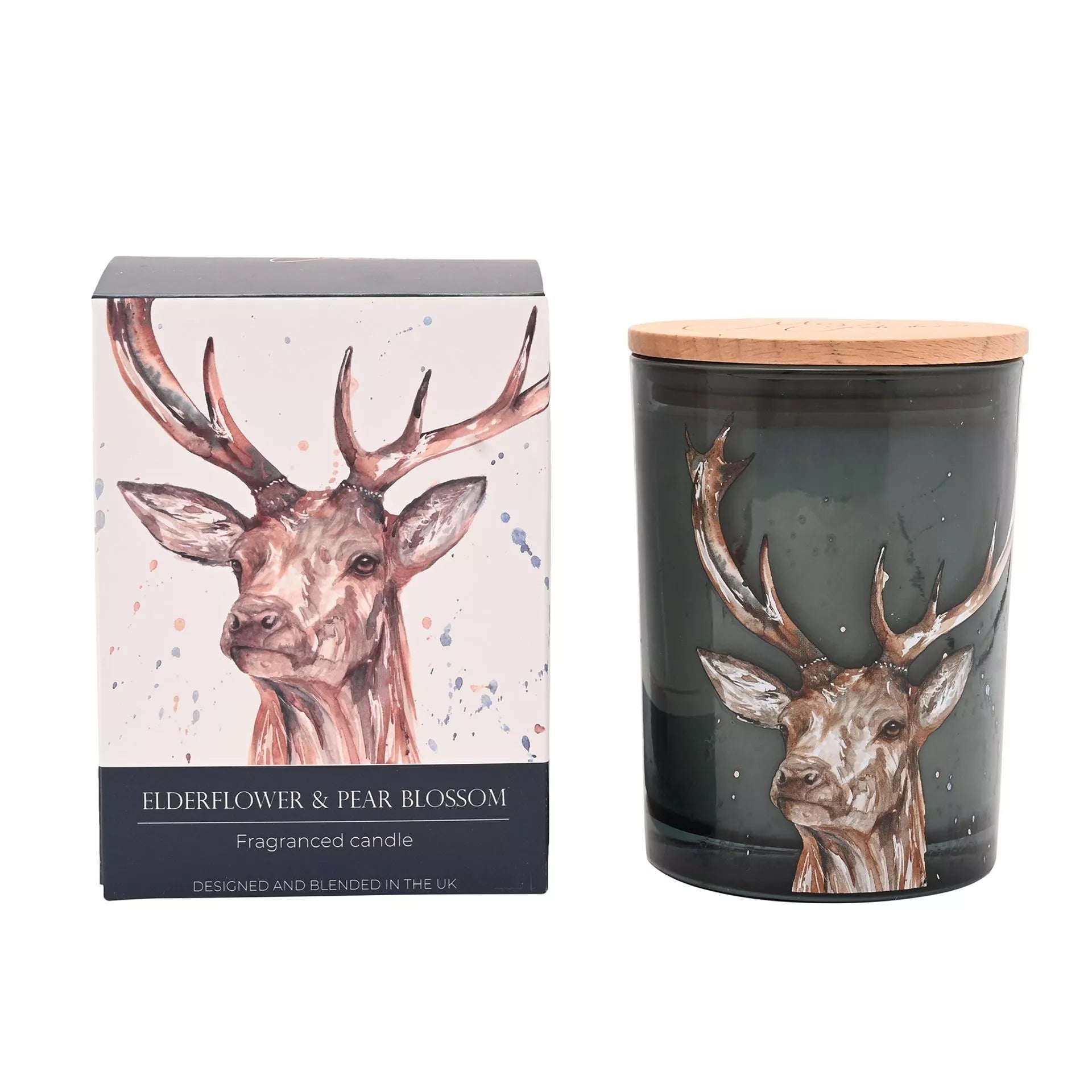 meg hawkins 250g elderflower and pear stag candle