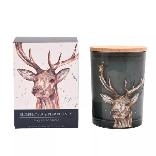 meg hawkins 250g elderflower and pear stag candle