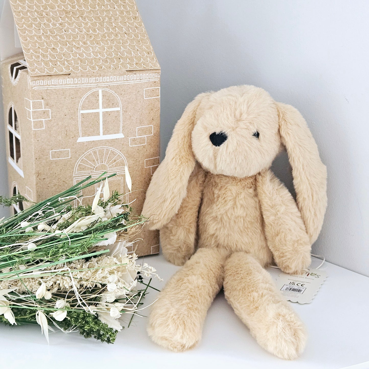 oatey the long leg light brown cuddly bunny 35cm