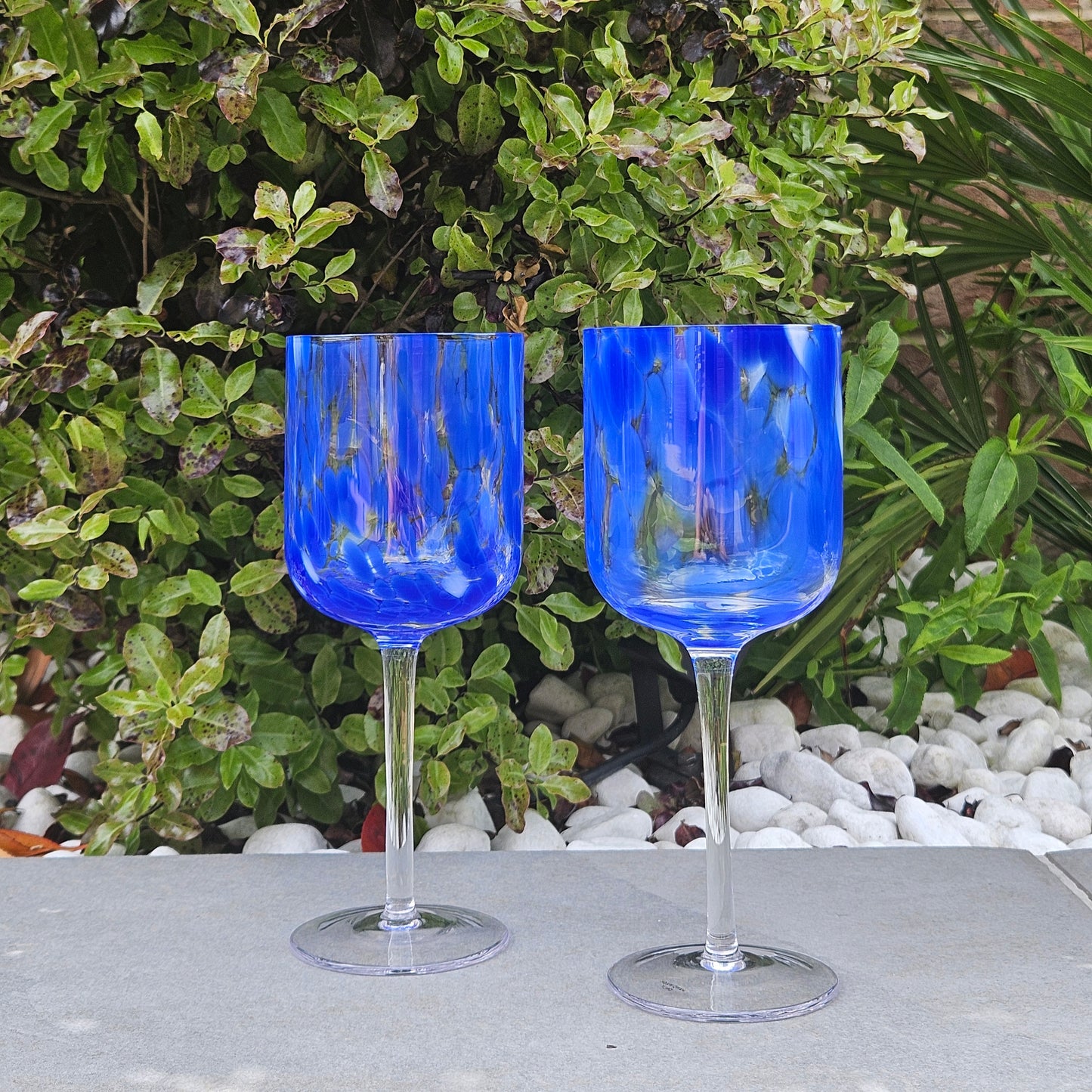 Blue Tortoise Shell Wine Glass Set